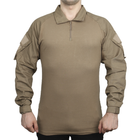 Тактична сорочка Lesko A655 Sand Khaki L однотонна бавовняна сорочка з довгими рукавами та коміром LOZ - зображення 2