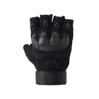 Перчатки тактические FG Черный L без пальцев с защитой на костяшки - изображение 3