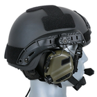 Активные наушники на шлем каску с микрофоном гарнитурой Opsmen Earmor M32H Олива (150250) - изображение 10