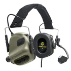 Активні навушники з гарнітурою мікрофоном Earmor M32 Хакі + кріплення на шолом каску (15020kr) - зображення 3