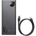 Павербанк 20000 mAh 65W для ноутбука зі швидкою зарядкою Power Bank Baseus Adaman Metal Digital Display Портативний зарядний пристрій 2USB Type-C (PPIMDA-D01) Black