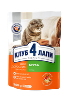 Корм для дорослих кішок Клуб 4 лапи Преміум. Курка