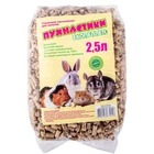 Древесный наполнитель "Пухнастики" для грызунов 800 г / 2,5 л