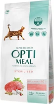 Сухой корм для кошек Optimeal Adult Cat Sterilised Beef & Sorghum с говядиной и сорго для стерилизованных