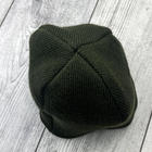 Вязанная шапка мужская на флисе зимняя размер универсальный Оливковая (kt-7737) - изображение 3