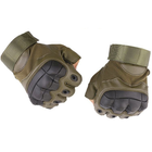Тактические армейские перчатки CORHUNTER беспалые цвет Хаки размер L (HF -115L) - изображение 3