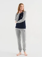 Пижама (свитшот + штаны) женская U.S. Polo Assn 16817 L Grey Melange (8680557380965)