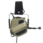 Активні тактичні навушники Earmor M32 mod3 Зелений NRR 22 IPX-5 захисні з мікрофоном і автовідключенням - зображення 4