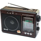 Портативный FM радиоприемник аккумуляторный GOLON RX-9966 UAR проигрыватель в ретро стиле с USB от батареек от сети Коричневый