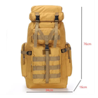 Штурмовой тактический рюкзак с капюшоном на 70 литров XS1725-2, Койот - изображение 4