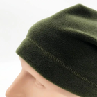 Зимова тепла чоловіча шапка з мікрофлісу, Оліва - зображення 7