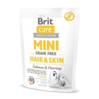 Сухой корм для взрослых собак миниатюрных пород Brit Care Mini Grain Free Hair & Skin