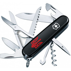 Складной нож Victorinox HUNTSMAN UKRAINE Трезубец плетёный крас. 1.3713.3_T0691u