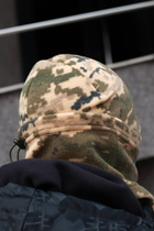 Зимовий флісовий комплект для військових: Бафф, шапка, рукавиці колір Піксель - зображення 7