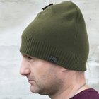 Тепла вовняна чоловіча шапка для ЗСУ TOSEP, Олива - зображення 8