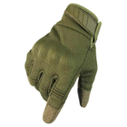 Перчатки тактические FG FQ2023 Зеленый L полнопалые с защитой на костяшках + сенсорные нашивки - изображение 1