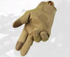 Перчатки тактические FG FQ2023 Песочный XL полнопалые с защитой на костяшках + сенсорные нашивки - изображение 3