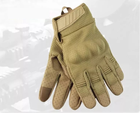 Перчатки тактические FG FQ2023 Песочный L полнопалые с защитой на костяшках + сенсорные нашивки - изображение 4