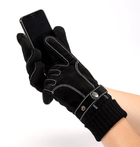 Мужские замшевые зимние перчатки черные Touch - изображение 5