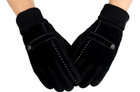 Перчатки мужские черные замшевые сенсорные зимние - изображение 4