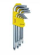 Набор Г-образные ключи TORX удлинены с отверстием 9 шт. 48106 Сталь