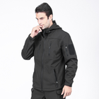Тактическая куртка Lesko A013 Black M водонепроницаемая уличная куртка с капюшоном и теплой подкладкой TK_2359 - изображение 3