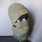 Комплект шапка та бафф флісова тепла тактична 5.11 Tactical чоловіча жіноча зимова Олива (0312) - зображення 3