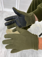Тактические перчатки флисовые Olive L - изображение 1