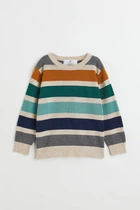 Джемпер светло-бежевый в полоску H&M 110-116см (40009692)