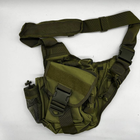 Тактична військова сумка через плече олива зелена - зображення 5