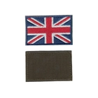 Шеврон нашивка патч на липучці Прапор Британський кольоровий з синьою рамкою, 5см*8см, Світлана-К.