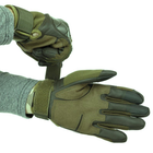 Сенсорные перчатки тактические военные-армейские Military Rangers полнопалые с защитой костяшек, боевые, с закрытыми пальцами L Оливковый BC-8797 - изображение 2