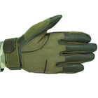 Сенсорные перчатки тактические военные-армейские Military Rangers полнопалые с защитой костяшек, боевые, с закрытыми пальцами L Оливковый BC-8797 - изображение 5