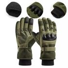 Тактические зимние полнопалые перчатки с флисом Eagle Tactical ET-03 Green Размер L - изображение 2