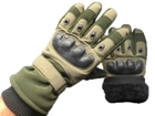 Тактические зимние полнопалые перчатки с флисом Eagle Tactical ET-03 Green Размер L - изображение 3