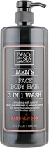Гель для душу, волосся та обличчя для чоловіків - Dead Sea Collection Men's Sandalwood Face, Hair & Body Wash 3 in 1 1000ml (677413-64863)