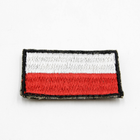 Качественный Шеврон Прапор Польши 3*5см, ЗСУ шеврон прапор красный с белым, нашивка с липучкой - изображение 4