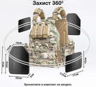 Плитоноска Военный жилет Yakeda с подсумками под девять рожков АК и системой MOLLE черная - изображение 4