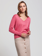 Pulower damski GANT Light Cotton V Neck 4801516 M Różowy (7325705657698)