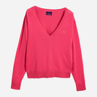 Пуловер жіночий GANT Light Cotton V Neck 4801516 L Рожевий (7325705657704) - зображення 3