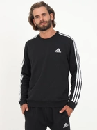Світшот утеплений чоловічий Adidas 3 Stripe Fleece Sweater GK9106 2XL Чорний (4064045348387 ) - зображення 3