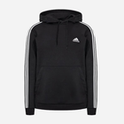 Bluza męska z kapturem ocieplana Adidas 3 Stripe Fleece Hoody Czarna GK9072 XL Czarna (4064045329218 ) - obraz 5