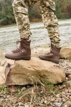 Берцы военные для мокрой погоды. Мужские тактические лёгкие боевые ботинки ALTBERG WARRIOR AQUA 48 коричневые - изображение 8