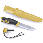 Нож Morakniv Companion Spark с огнивом и чехлом, из нержавеющей стали, желтый