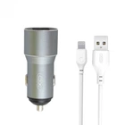 Автомобільний зарядний пристрій XO TZ09 Car Charger Set Lighting Gray (6920680873517)