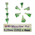 Голки 4 мм для шприц-ручок інсулінових - BD Micro-Fine Plus 32G, 100 шт - изображение 2