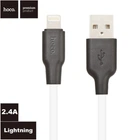 Кабель для заряджання Hoco - X21 Plus Silicone USB на Lightning (1 метр, 2.4А, обплетення TPE, лайтинг) - Чорний Білий