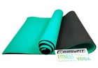 Коврик для йоги и фитнеса EasyFit TPE+TC 6 мм двухслойный мятный-черный