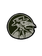 Шеврон на липучці Чумний лікар круглий 6.4см х 7см олива (12060) - зображення 1