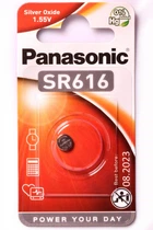 Батарейка Елемент живлення срібно-оксидний дисковий PANASONIC (SR-616EL/1B)